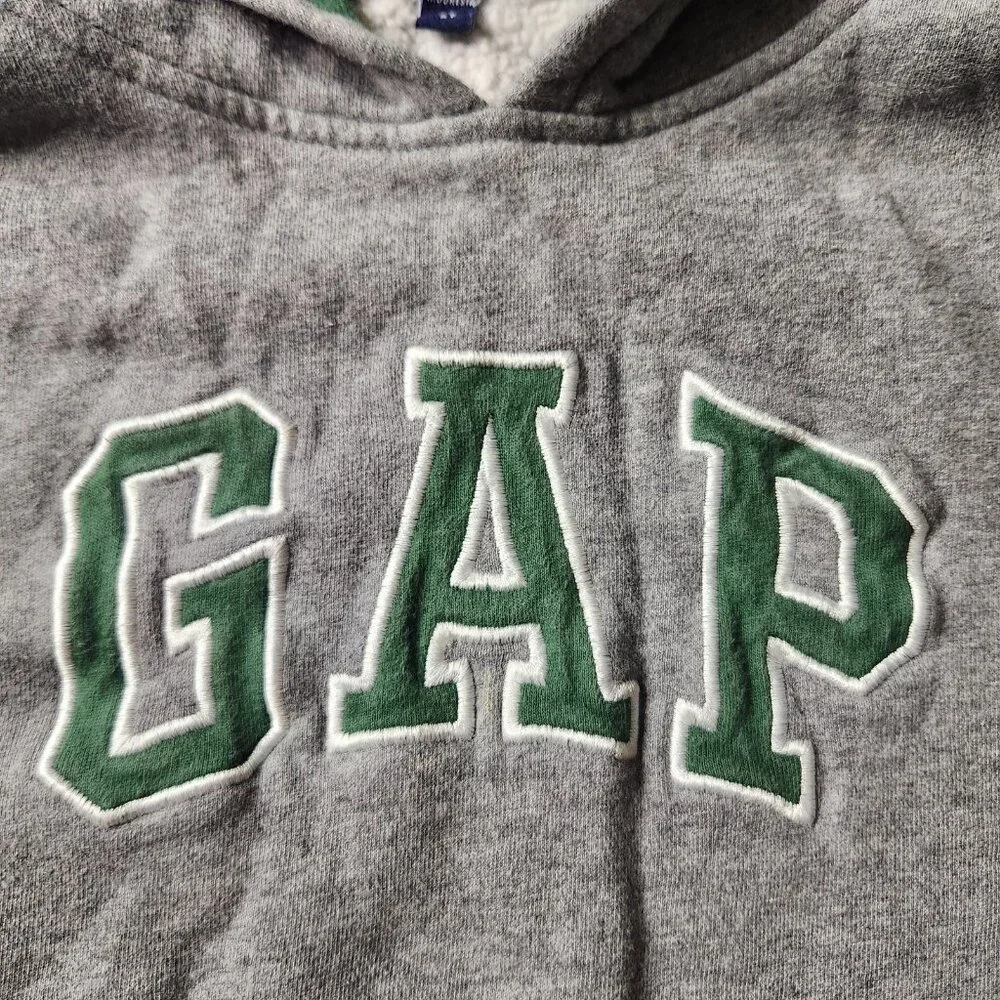 Vtg Gap Kids Grey Y2K Spell Out Logo Sweatshirt Pullover Hoodie Size 4T